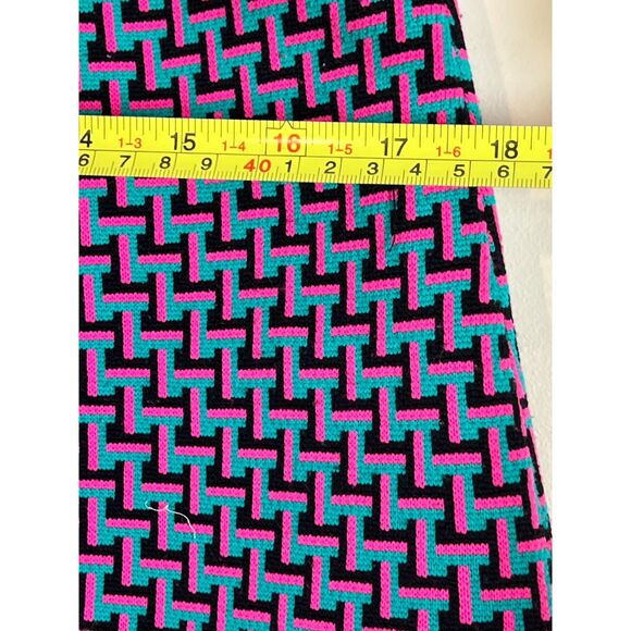 ZARA Geometric Print Pink & Green Women's Sweater Mini Skirt Size Small - Picture 2 of 5